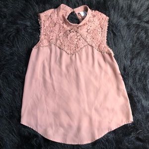 Half laced high neck top